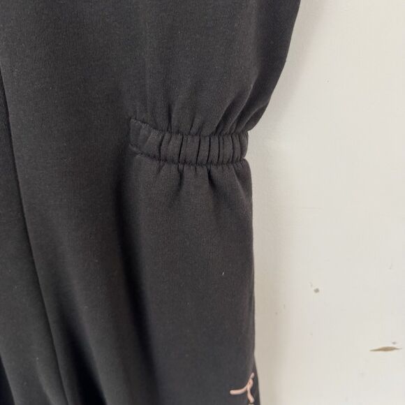 PUMA Glowing Romper Shorts Sleeveless Pockets Sporty Terry Knit Black Small NWT - Picture 4 of 12